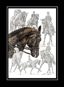 collected dressage horse print color