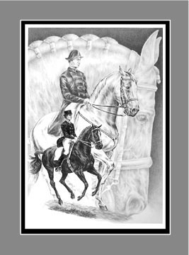 flying changes dressage horse print black white