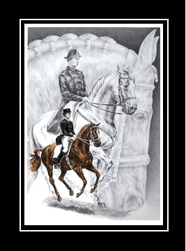 collected dressage horse print color