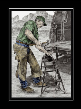 farrier blacksmith print color