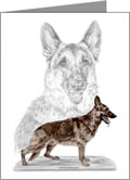 german shepherd note card