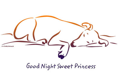 dog princess sympathy card
